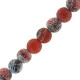 Natural stone beads 6mm Agate crackle Red black frosted